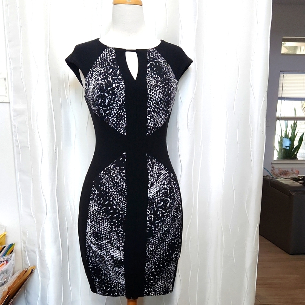 Cache Keyhole Cap Sleeve Dress - image 1